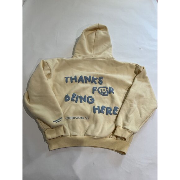 DRMERSCLUB Thanks For Being Here Hoodie in Cream Blue - Picture 4 of 5